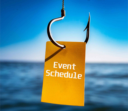 Fish hook with event schedule